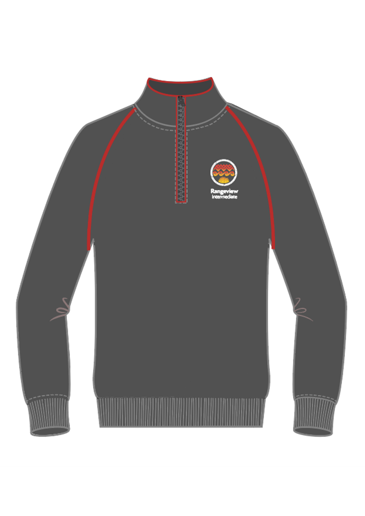 Rangeview Intermediate 1/4 Zip Grey/Red/White