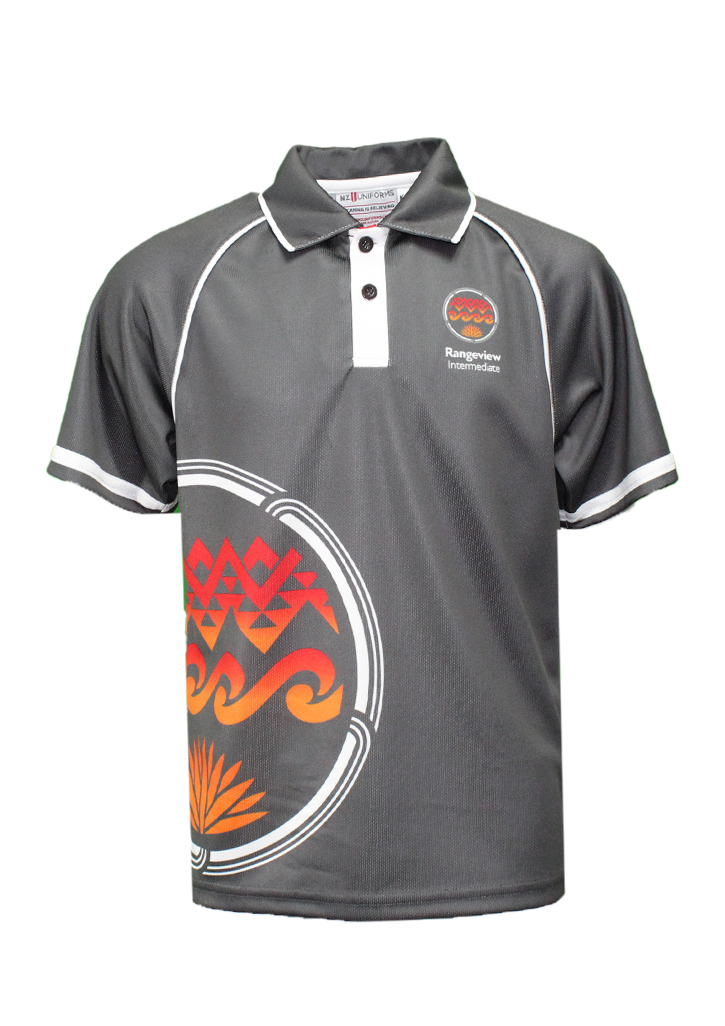 Rangeview Intermediate Polo Grey/Red/White