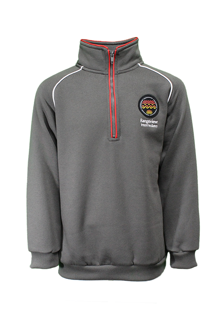 Rangeview Intermediate 1/4 Zip Grey/Red/White